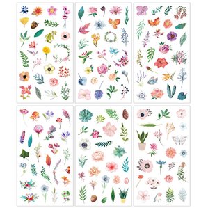 Stickers - Blommor & Blad - 6st ark
