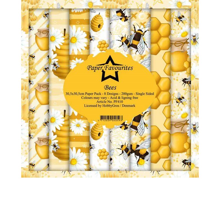 Scrapbookingpapper - 30x30cm - Bees