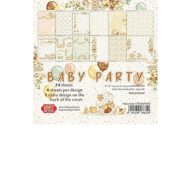 Paper pack - Craft & You - Baby Party - 15x15cm