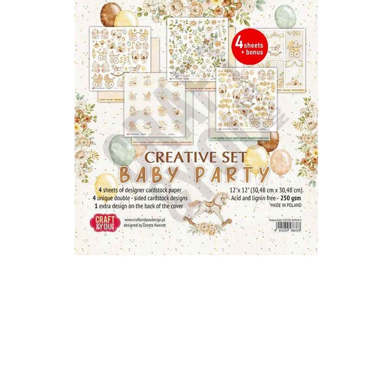Paper pack - Craft & You - Baby Party Creative Set - 30x30cm