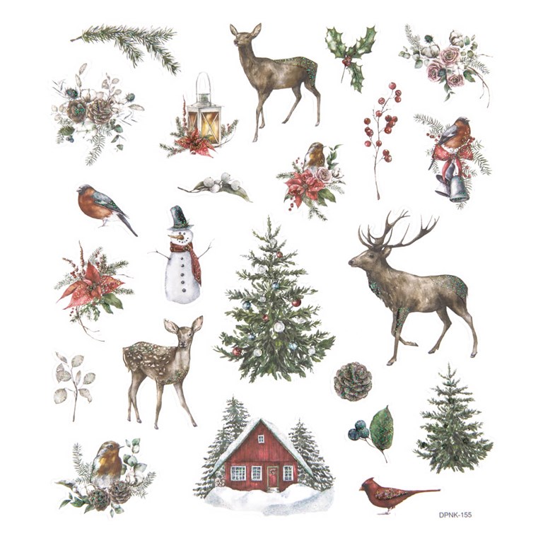 Ark med stickers 15x16,5cm - Lovable Christmas Nature