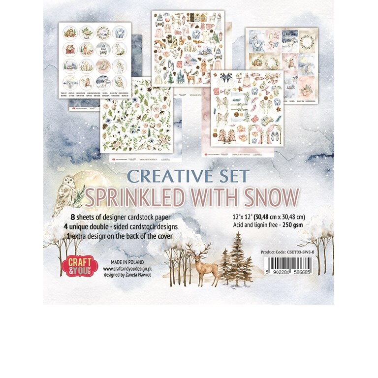 Paper pack - Craft & You - Sprinkled With Snow - Creative Set 8st