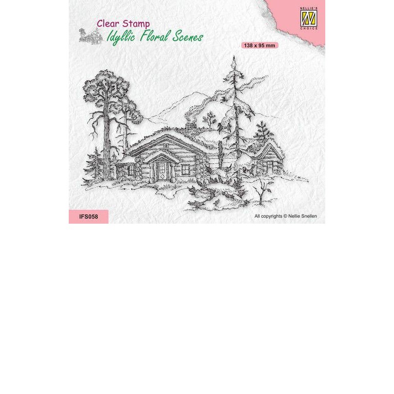 Clearstamps - Idyllic Floral - Cottage with trees