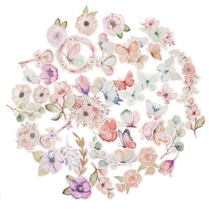 Ephemera set - Boho Flowers & Butterflies 50st