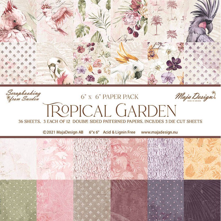 Pappersblock - Maja Design - Tropical Garden - 15x15cm