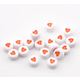 Pärlor med röda hjärtan - 100st