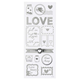 Ark med stickers 10x23cm - Silver Love