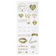 Ark med stickers 10x23cm - Guld Love