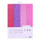 Glittriga A4 papper i mixade färger - Pretty Posy - 24st