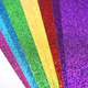 A4 Double Sided Bumper Glitter Pack - Rainbow Bright - 350gsm - 12st