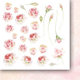 Scrapbookingpapper - 15x15cm - Rose Wine Flowers & Ornament