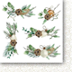 Scrapbookingpapper - 15x15cm - White as Snow - Flowers & Ornament