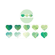 Washi stickers på rulle - Hjärtan - 100st -  Gröna