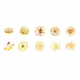 Stickers - Ljusrosa blommor med guldkant - 30st