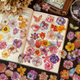 Stickers - Ljusrosa blommor med guldkant - 30st