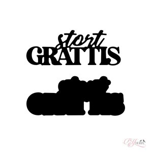 PY Hobby Dies - Stort Grattis - Med bakgrund - 6,3 x 2,4cm