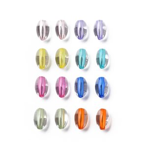 Ovala Akrylpärlor - Färgmix - 100st - 6 x 9,5mm