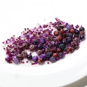 Mixade glaspärlor - Violett - 45g