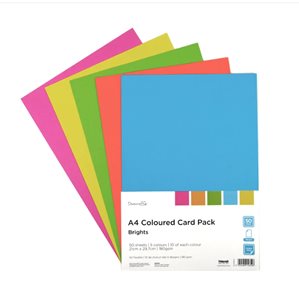 Papper till pyssel - Färgmix - 50st - A4