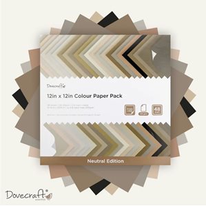 Papper - Mixade färger - Naturfärger - 30x30cm - 48st ark