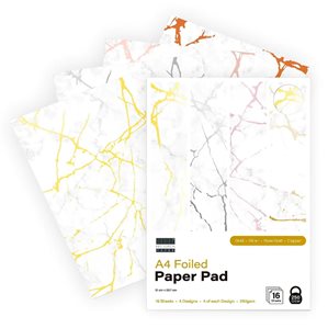 Papper - Vita papper med marmorering - A4 - 16st