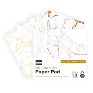 Papper - Vita papper med marmorering - 15x15cm - 20st