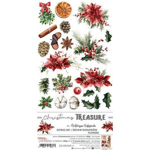 12st klippark - Christmas Treasure - Flowers - Extras Set