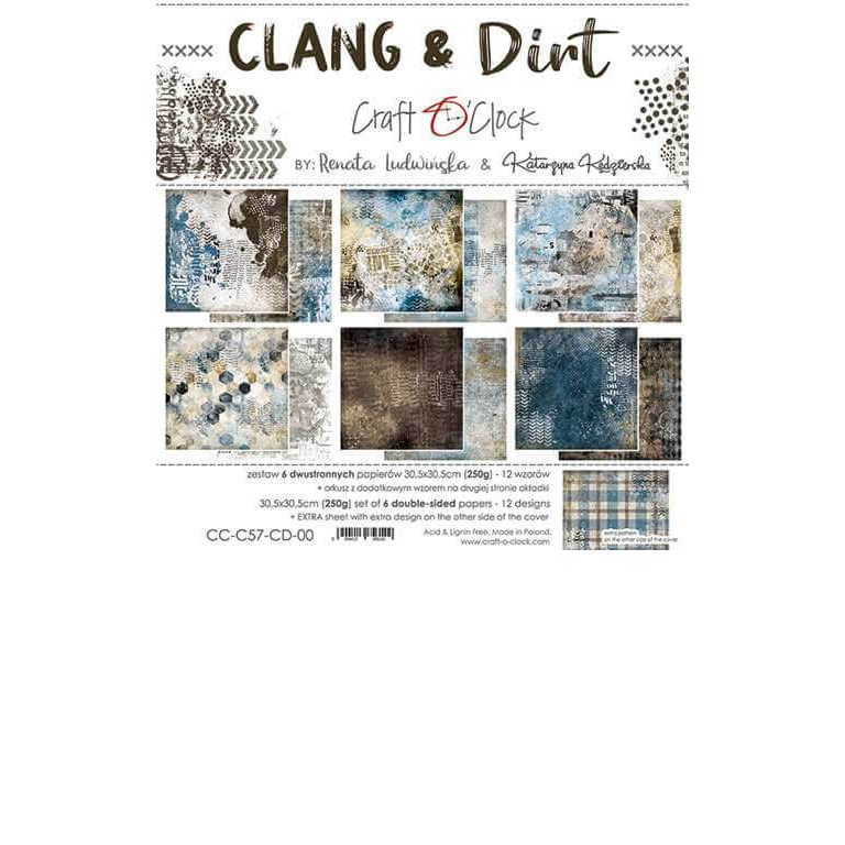 Scrapbookingpapper - 30x30cm - Clang and Dirt