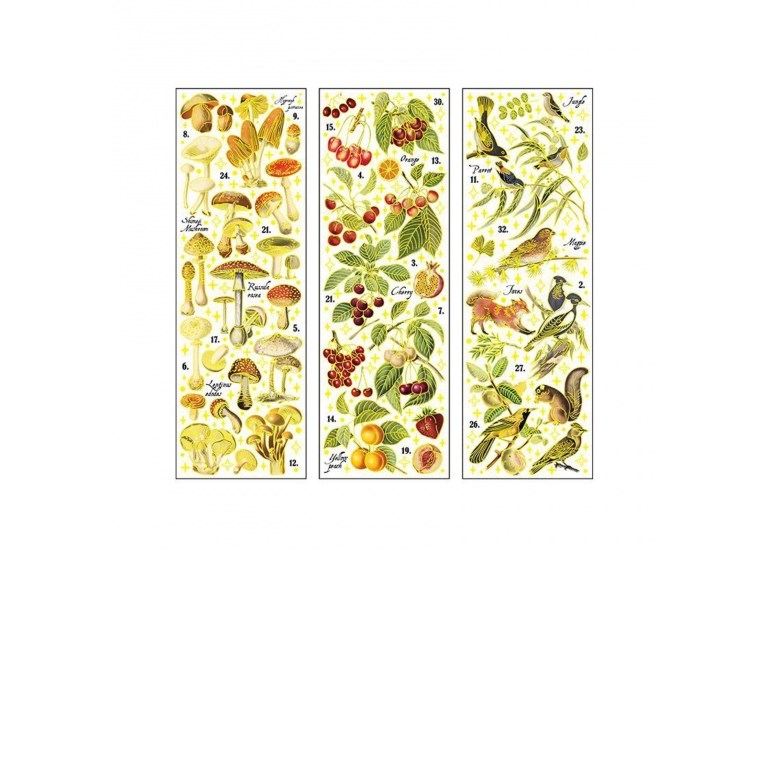 Stickers - Svampar, Växter & Djur - 3st ark