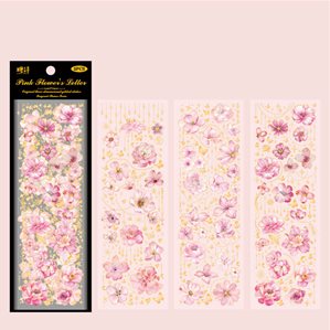 Stickers - Blommor - Rosa - 3st ark