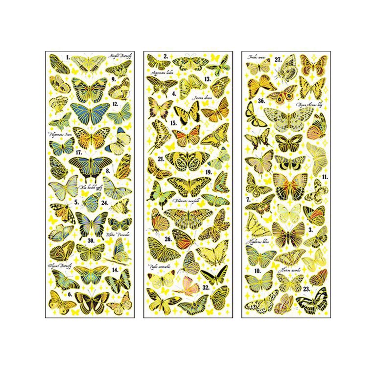 Stickers - Fjärilar - 3st ark