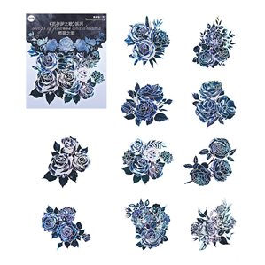 Stickers - Blommor - Blå metallic - 20st