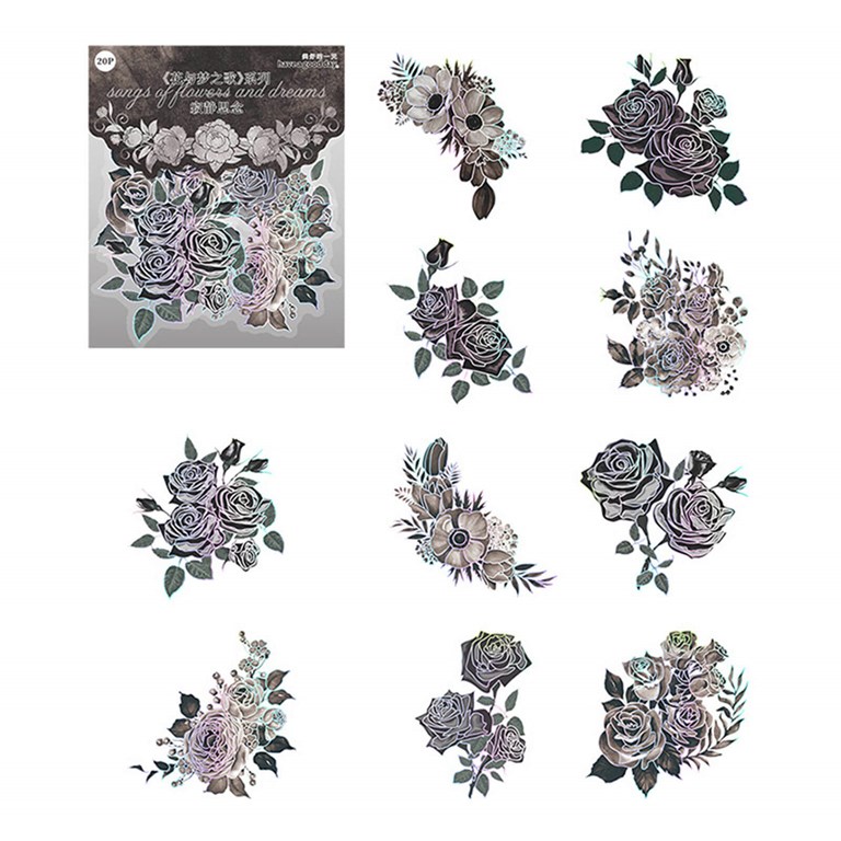 Stickers - Blommor - Gammelrosa metallic