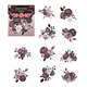 Stickers - Blommor - Rosa metallic - 20st