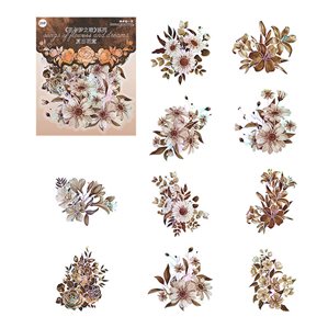 Stickers - Blommor - Natur metallic - 20st