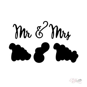 PY Hobby Dies - Mr & Mrs - Med bakgrund - 6,6 x 2,1cm