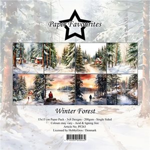 Scrapbookingpapper - 15x15cm - Winter Forest