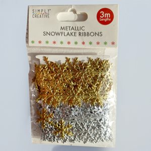 Snowflake Ribbon - Christmas Basics - Guld och silver