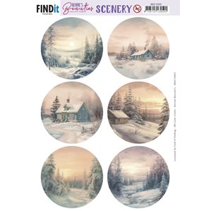 Push Out Scenery - Winter Sunset - Round
