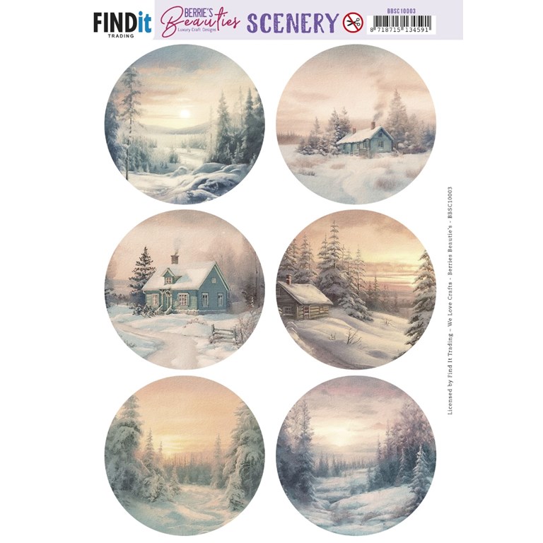 Push Out Scenery - Winter Sunset - Round