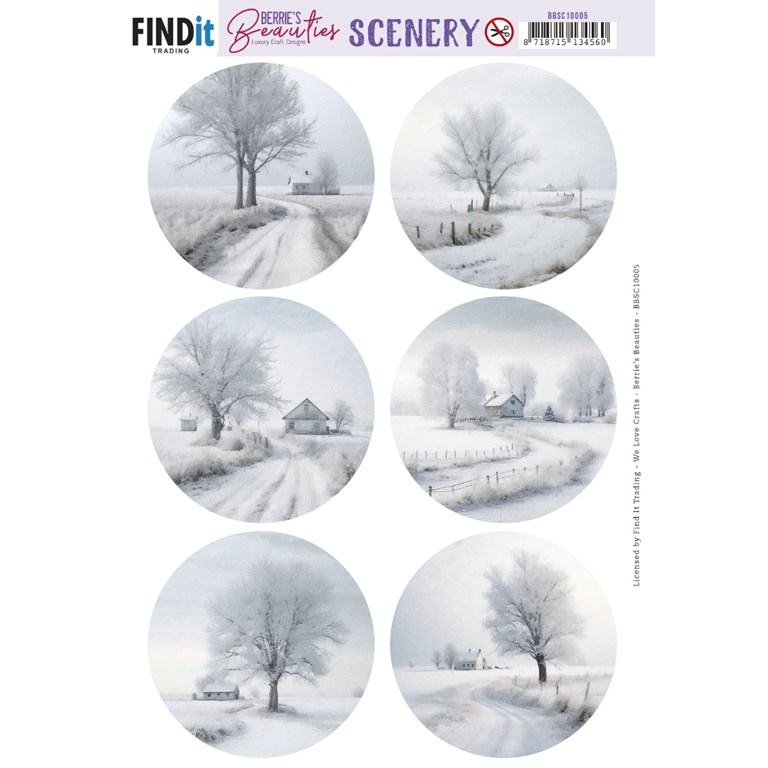 Push Out Scenery - White Winter - Round