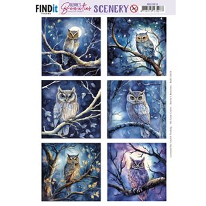 Push Out Scenery - Owl - Square