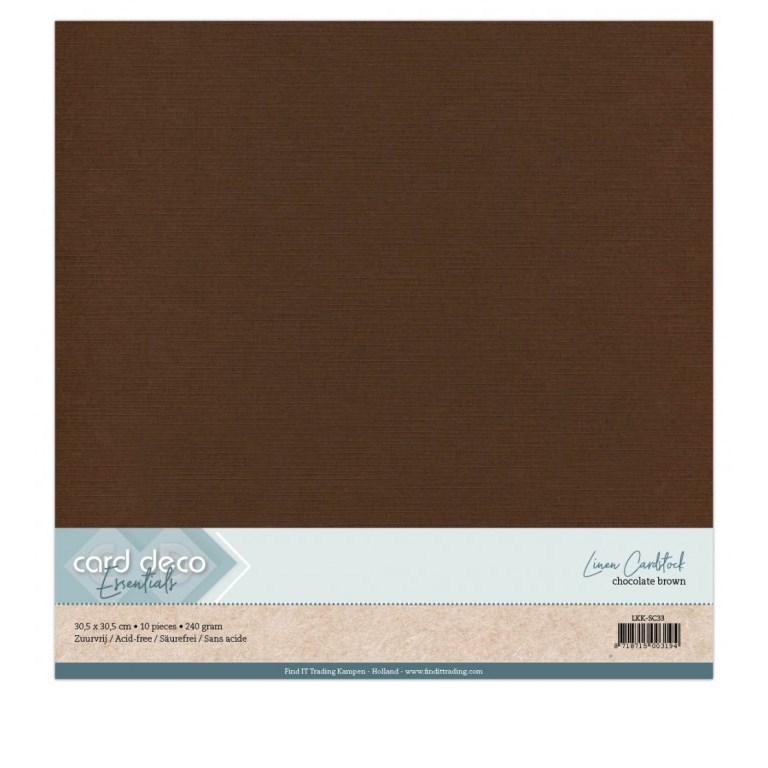 Cardstock - 30x30 cm - Chokladbrun - 10st