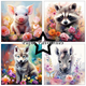 Scrapbookingpapper - 15x15cm - Baby Animals