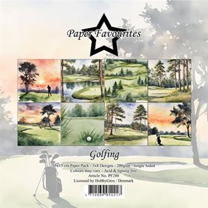 Scrapbookingpapper - 15x15cm - Golfing