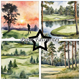 Scrapbookingpapper - 15x15cm - Golfing