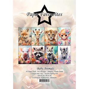 Scrapbookingpapper - A5 - Baby Animals