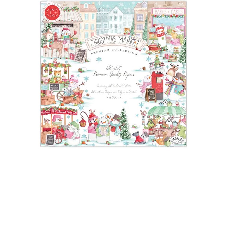 Pappersblock - 30x30cm - Christmas Market - 30st