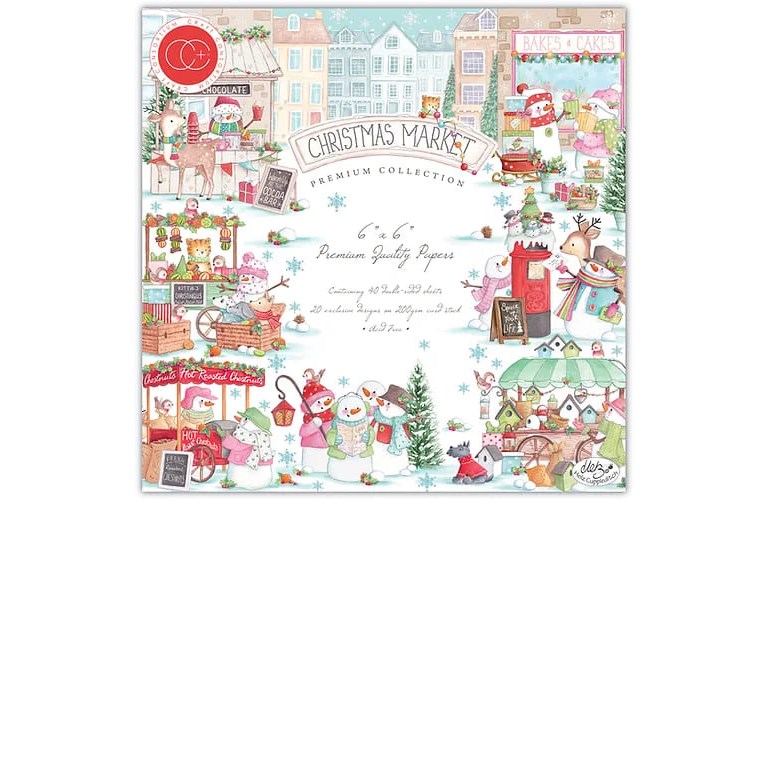 Pappersblock - 15x15cm - Christmas Market - 40st