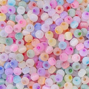 Seed Beads - Lyxiga Cats eye - 4mm (6/0) - 10g - Pastellmix